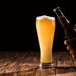 Pouring a Blue Moon beer